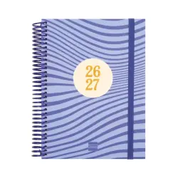 Finocam Diva Agenda Escolar 26/27 - 1 Dia por Pagina - Formato 4º - 155x212mm - Tapas de Carton Forrado - Papel de 80g/m2 - Espi