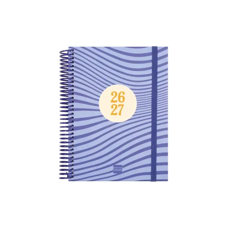 Finocam Diva Agenda Escolar 26/27 - 1 Dia por Pagina - Formato 4º - 155x212mm - Tapas de Carton Forrado - Papel de 80g/m2 - Espi