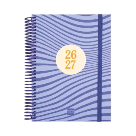 Finocam Diva Agenda Escolar 26/27 - 1 Dia por Pagina - Formato 4º - 155x212mm - Tapas de Carton Forrado - Papel de 80g/m2 - Espi