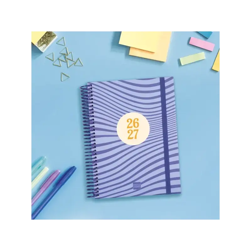 Finocam Diva Agenda Escolar 26/27 - 1 Dia por Pagina - Formato 4º - 155x212mm - Tapas de Carton Forrado - Papel de 80g/m2 - Espi