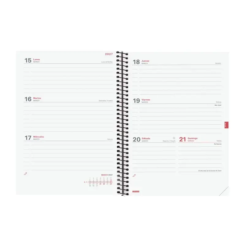 Finocam Espir Agenda Escolar 26/27 - Semana Vista Horizontal - Formato E10 - 155x212mm - Tapas de Polipropileno - Papel de 80g/m