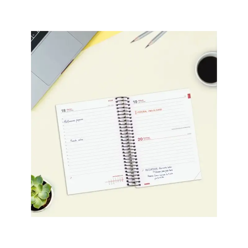 Finocam Espir Agenda Escolar 26/27 - 1 Dia por Pagina - Formato E8 - 120x171mm - Tapas de Polipropileno - Papel de 70g/m2 - Espi