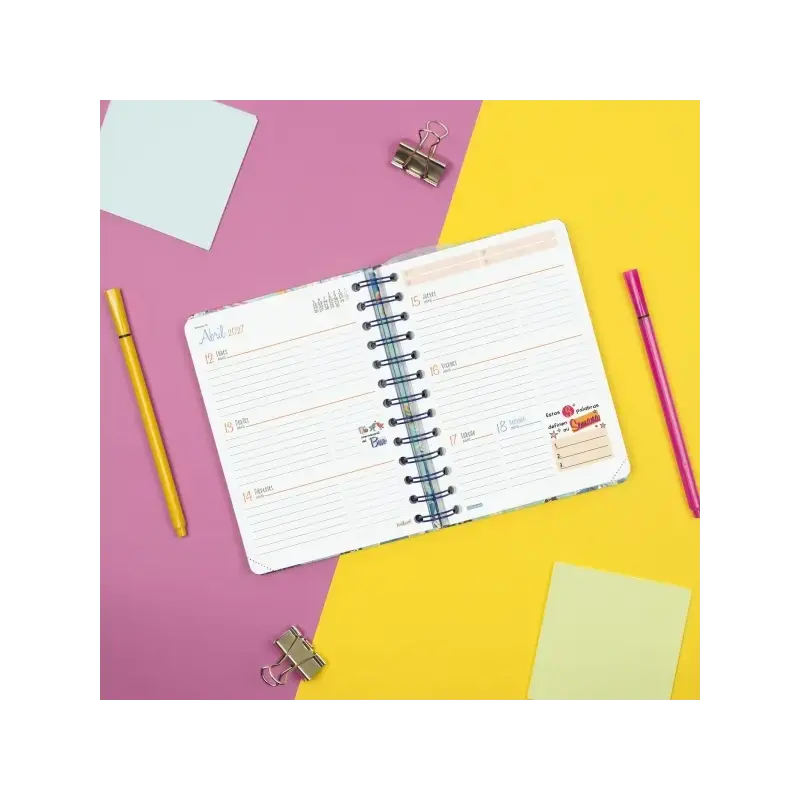 Finocam Talkual Agenda Escolar 26/27 - Semana Vista Horizontal - Formato 8º - 120x169mm - Tapa Dura - Papel de 100g/m2 - Espiral