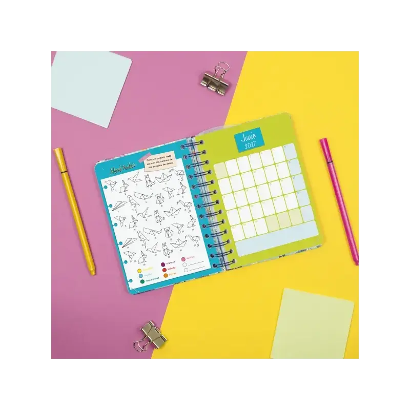 Finocam Talkual Agenda Escolar 26/27 - Semana Vista Horizontal - Formato 8º - 120x169mm - Tapa Dura - Papel de 100g/m2 - Espiral