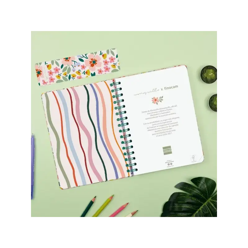 Finocam Moniquilla Agenda Escolar 26/27 - Semana Vista Horizontal - Formato E10 - 155x212mm - Tapa Dura - Papel de 80g/m2 - Espi
