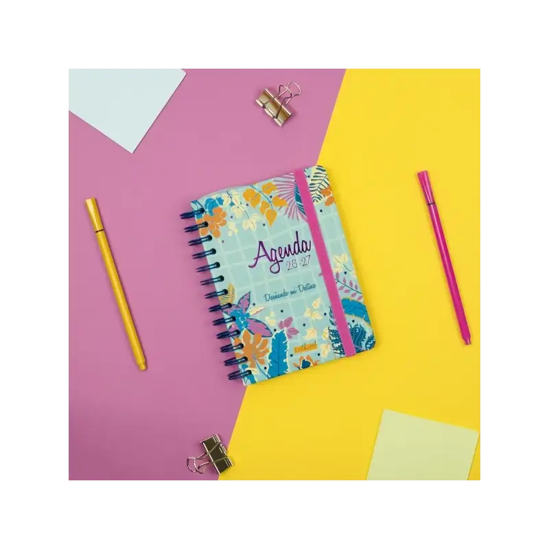 Finocam Talkual Agenda Escolar 26/27 - 1 Dia por Pagina - Formato 8º - 120x169mm - Tapa Dura - Papel de 80g/m2 - Espiral Metalic