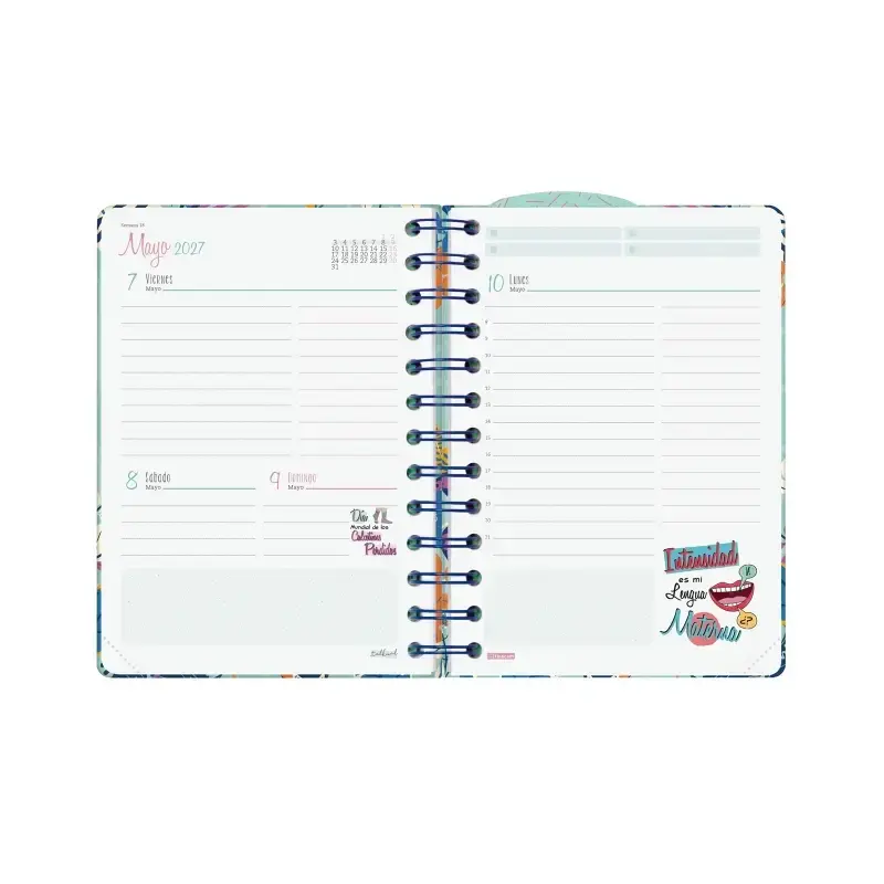 Finocam Talkual Agenda Escolar 26/27 - 1 Dia por Pagina - Formato 8º - 120x169mm - Tapa Dura - Papel de 80g/m2 - Espiral Metalic