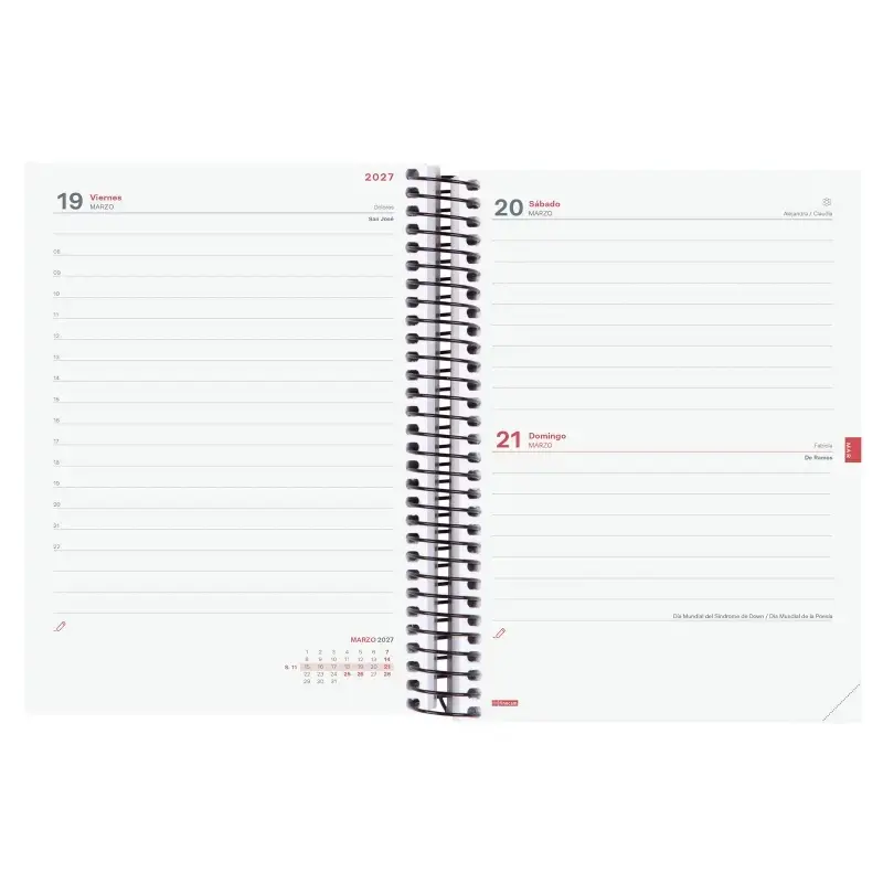 Finocam Espir Agenda Escolar 26/27 - 1 Dia por Pagina - Formato E10 - 155x212mm - Tapas de Polipropileno - Papel de 70g/m2 - Esp