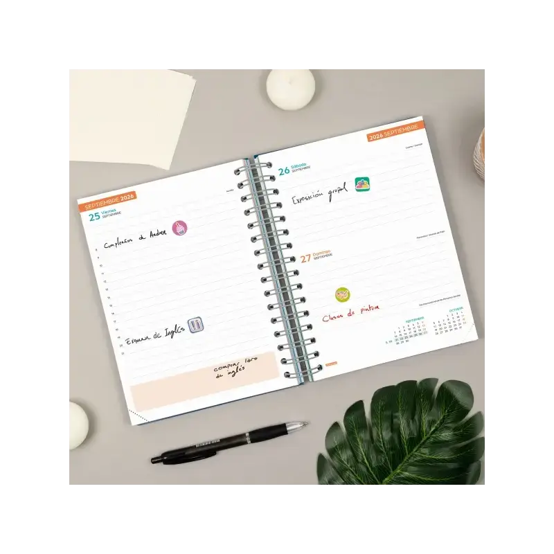 Finocam Cosmo Flex Agenda Escolar 26/27 - 1 Dia por Pagina - Formato 4º - 155x212mm - Tapas de Polipropileno - Papel de 80g/m2 -