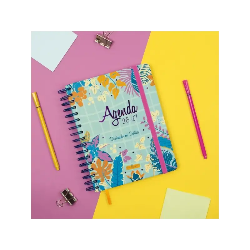 Finocam Talkual Agenda Escolar 26/27 - Semana Vista Horizontal - Formato 4º - 155x217mm - Tapa Dura - Papel de 100g/m2 - Espiral