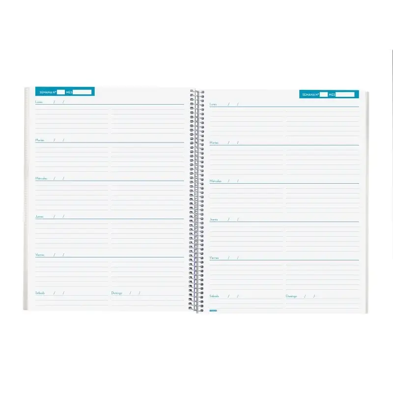 Finocam Organizacion Agenda sin Fechar para Docentes - Semana Vista - 230x310mm - Tapas de Polipropileno - Papel de 80g/m2 - Esp