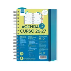 Finocam Magistral Agenda Escolar 26/27 - Semana Vista Horizontal - Formato 4º - 155x212mm - Tapas de Polipropileno - Papel de 80