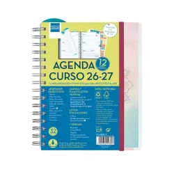 Finocam Magistral Agenda Escolar 26/27 - Semana Vista Horizontal - Formato 4º - 155x212mm - Tapas de Polipropileno - Papel de 80