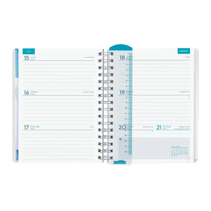 Finocam Magistral Agenda Escolar 26/27 - Semana Vista Horizontal - Formato 4º - 155x212mm - Tapas de Polipropileno - Papel de 80