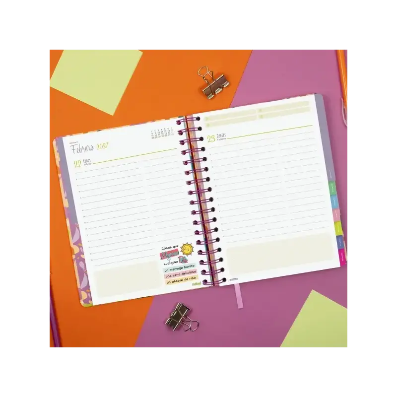 Finocam Talkual Agenda Escolar 26/27 - 1 Dia por Pagina - Formato 4º - 155x217mm - Tapa Dura - Papel de 80g/m2 - Espiral Metalic