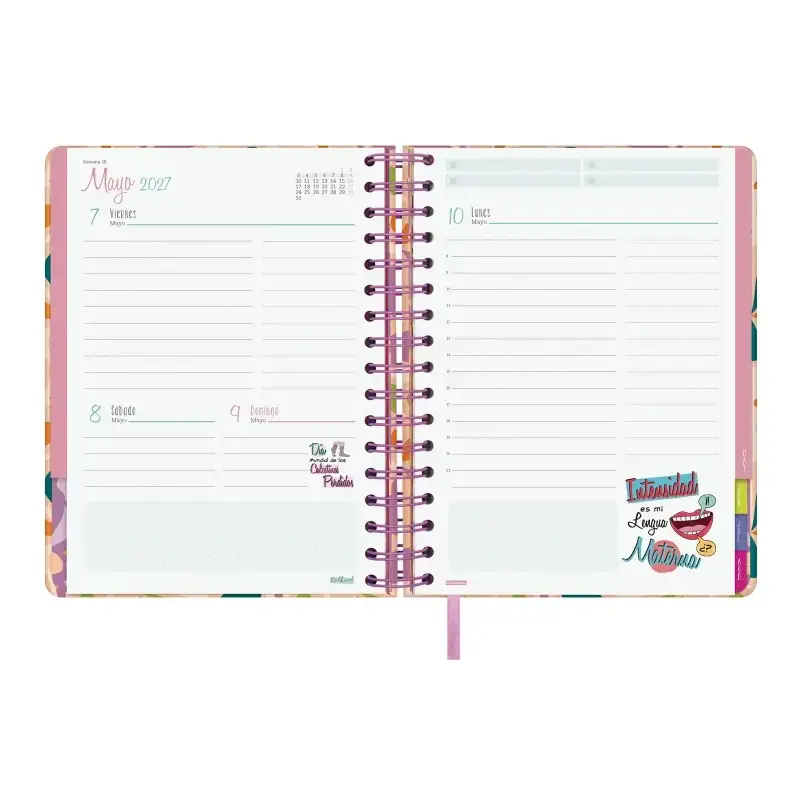 Finocam Talkual Agenda Escolar 26/27 - 1 Dia por Pagina - Formato 4º - 155x217mm - Tapa Dura - Papel de 80g/m2 - Espiral Metalic