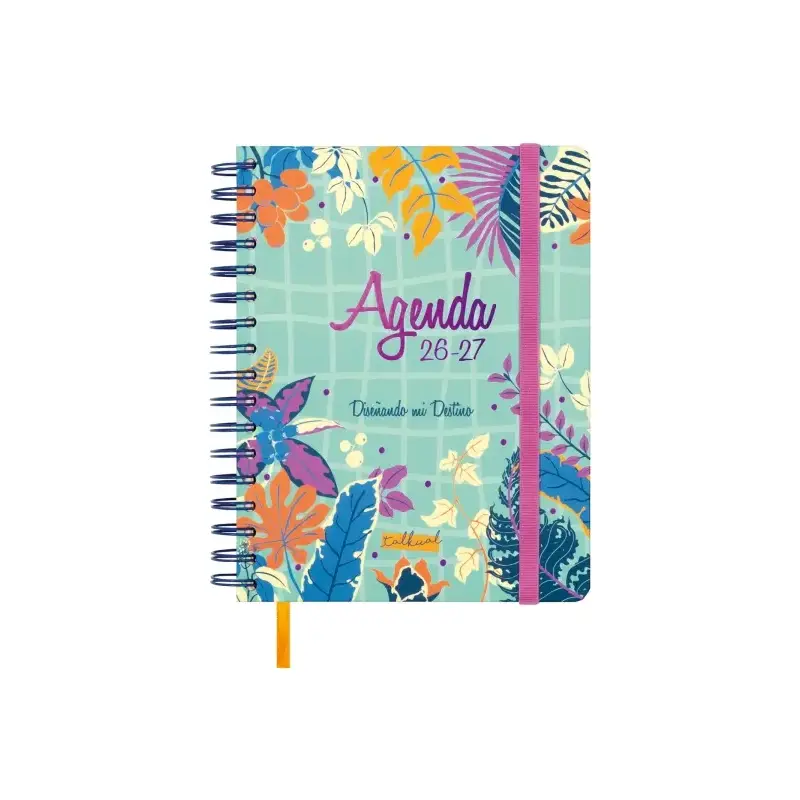 Finocam Talkual Agenda Escolar 26/27 - 1 Dia por Pagina - Formato 4º - 155x217mm - Tapa Dura - Papel de 80g/m2 - Espiral Metalic