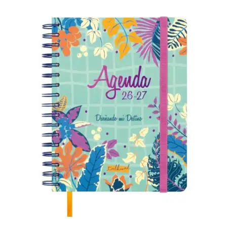 Finocam Talkual Agenda Escolar 26/27 - 1 Dia por Pagina - Formato 4º - 155x217mm - Tapa Dura - Papel de 80g/m2 - Espiral Metalic