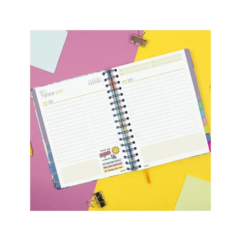 Finocam Talkual Agenda Escolar 26/27 - 1 Dia por Pagina - Formato 4º - 155x217mm - Tapa Dura - Papel de 80g/m2 - Espiral Metalic
