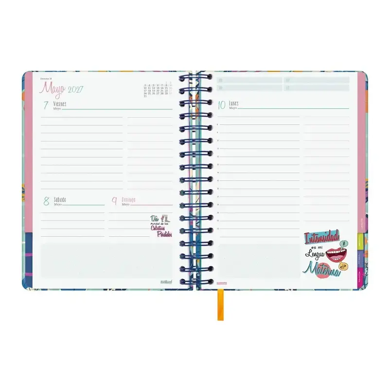 Finocam Talkual Agenda Escolar 26/27 - 1 Dia por Pagina - Formato 4º - 155x217mm - Tapa Dura - Papel de 80g/m2 - Espiral Metalic