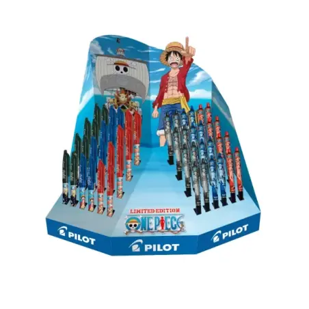 Pilot One Piece Expositor de 24 Boligrafos Frixion Ball + 24 Boligrafos Frixion Ball Plus - Borrables - Recargables - Colores Su