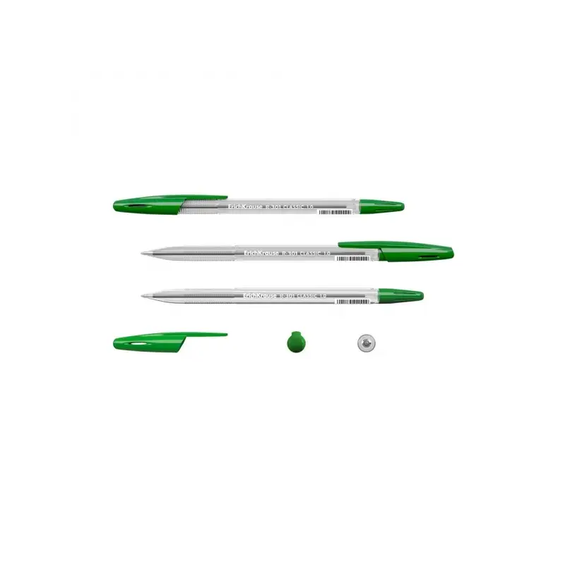 Erichkrause R-301 Boligrafo de Bola Punta 1.0mm - Trazo 0.5mm - Tinta de Secado Rapido - Cuerpo Transparente - Capuchon Ventilad