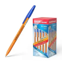 Erichkrause R-301 Boligrafo Orange - Punta de 0.7mm - Trazo de 0.35mm - Tapa Ventilada - Cuerpo Opaco Naranja - Color Azul | Aho