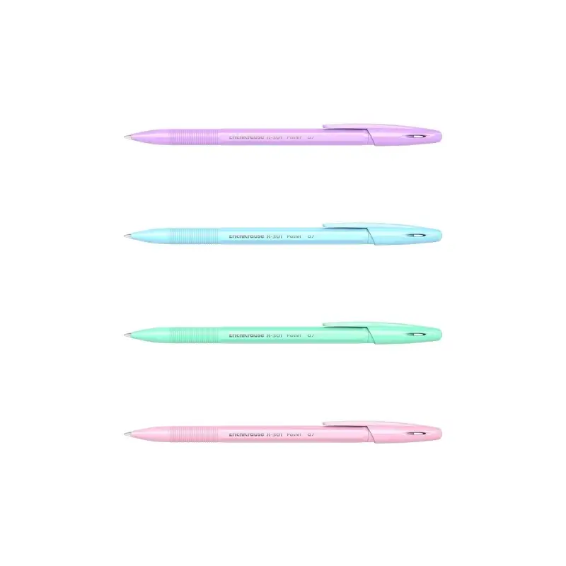 Erichkrause R-301 Pastel Boligrafo Punta de Bola 0.7mm - Trazo 0.35mm - Cuerpo Hexagonal Opaco en Colores Pastel - Tinta de Seca