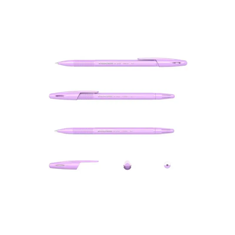 Erichkrause R-301 Pastel Boligrafo Punta de Bola 0.7mm - Trazo 0.35mm - Cuerpo Hexagonal Opaco en Colores Pastel - Tinta de Seca