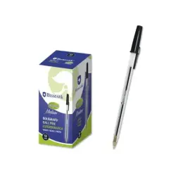 Bismark Boligrafo de Bola - Punta Redonda - Capuchon y Tapon del Color de la Tinta - Color Negro | Ahorro Imprimiendo