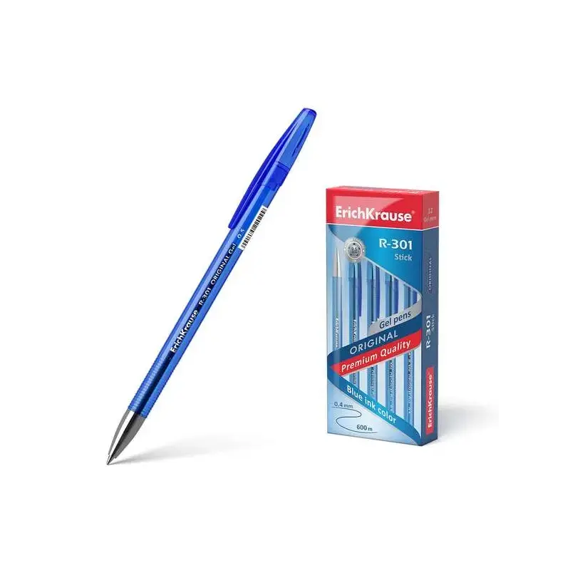 Erichkrause R-301 Original Boligrafo de Tinta de Gel - Punta 0.5mm - Trazo 0.4mm - Cuerpo Translucido Tintado - Grip Perfilado C