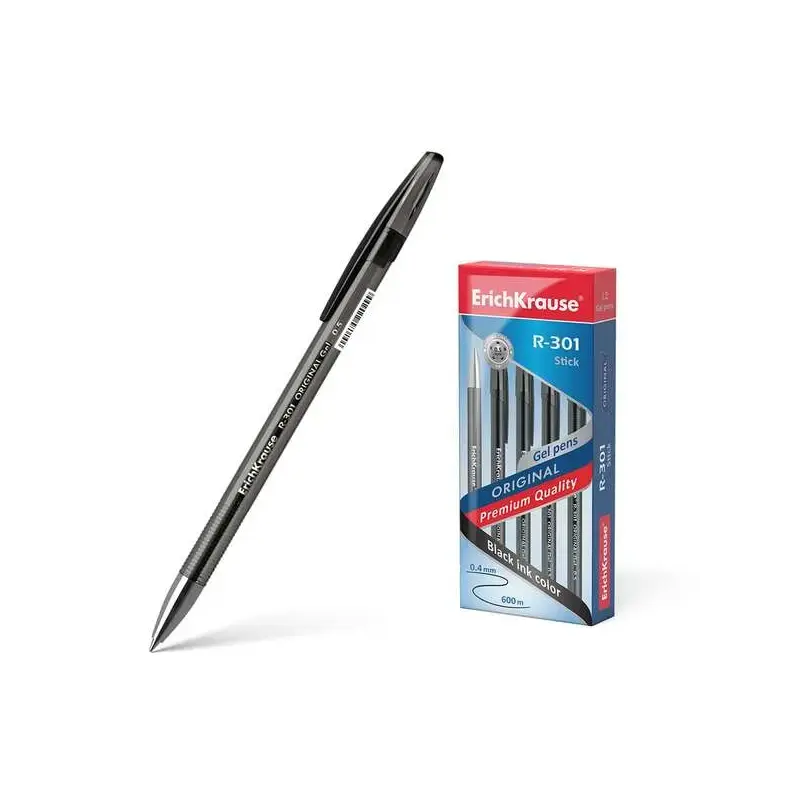 Erichkrause R-301 Original Boligrafo de Tinta de Gel - Punta 0.5mm - Trazo 0.4mm - Cuerpo Translucido Tintado - Grip Perfilado C