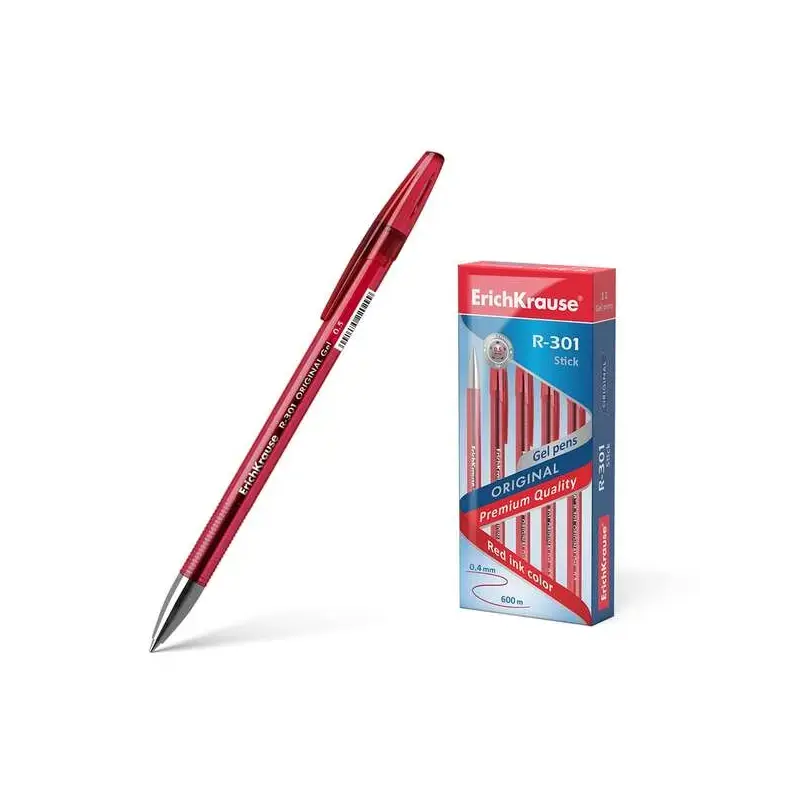 Erichkrause R-301 Original Boligrafo de Tinta de Gel - Punta 0.5mm - Trazo 0.4mm - Cuerpo Translucido Tintado - Grip Perfilado C