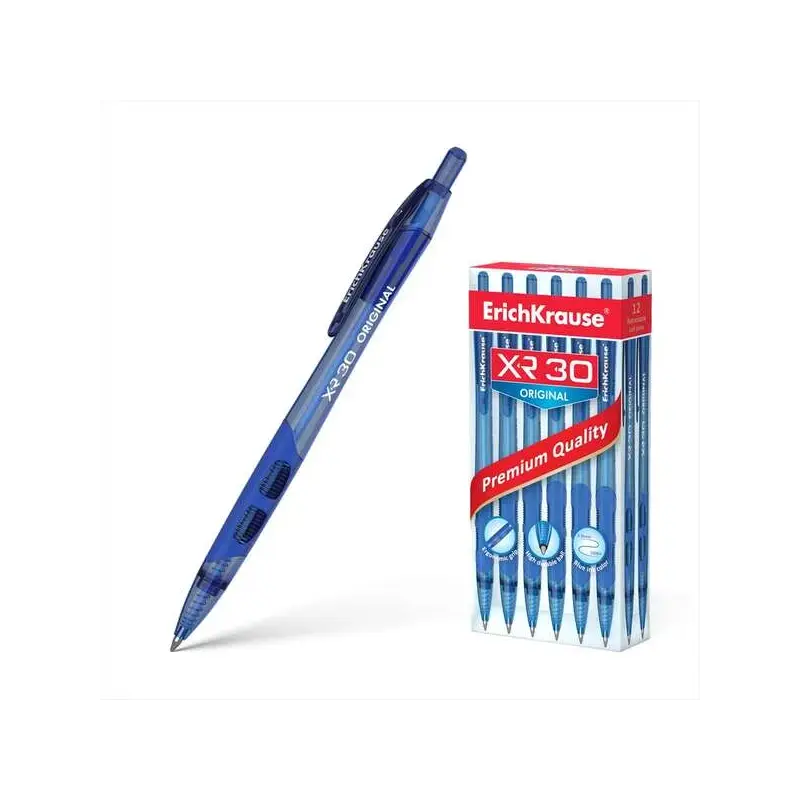 Erichkrause Boligrafo Automatico Xr-30 - Cuerpo Translucido Redondo - Zona de Agarre Ergonomica - Punta de 5 Canales - Tinta de