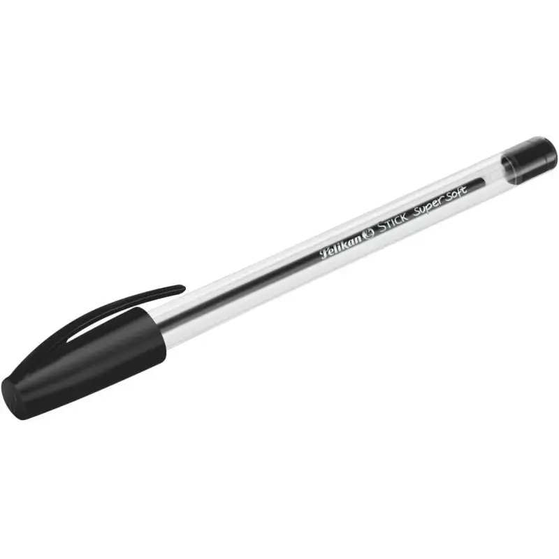 Pelikan Stick Super Soft Boligrafo Trazo 1mm - Tinta Super Fluida - Empuñadura Triangular - Color Negro | Ahorro Imprimiendo