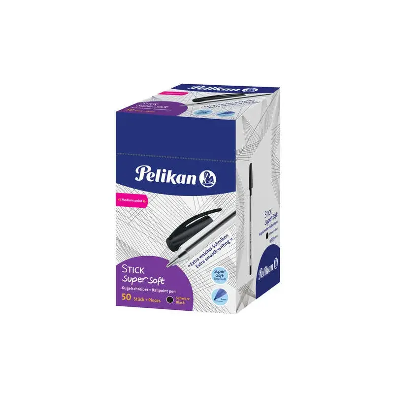 Pelikan Stick Super Soft Boligrafo Trazo 1mm - Tinta Super Fluida - Empuñadura Triangular - Color Negro | Ahorro Imprimiendo