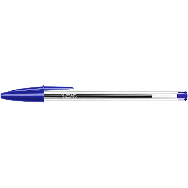 Bic Cristal Original Boligrafo de Bola - Punta Redonda de 1.0mm - Trazo 0.4mm - Tinta con Base de Aceite - Color Azul | Ahorro I