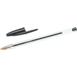 Bic Cristal Original Boligrafo de bola - Punta redonda de 1.0mm - Trazo 0.4mm - Tinta con Base de Aceite - Color Negro | Ahorro