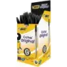 Bic Cristal Original Boligrafo de bola - Punta redonda de 1.0mm - Trazo 0.4mm - Tinta con Base de Aceite - Color Negro | Ahorro