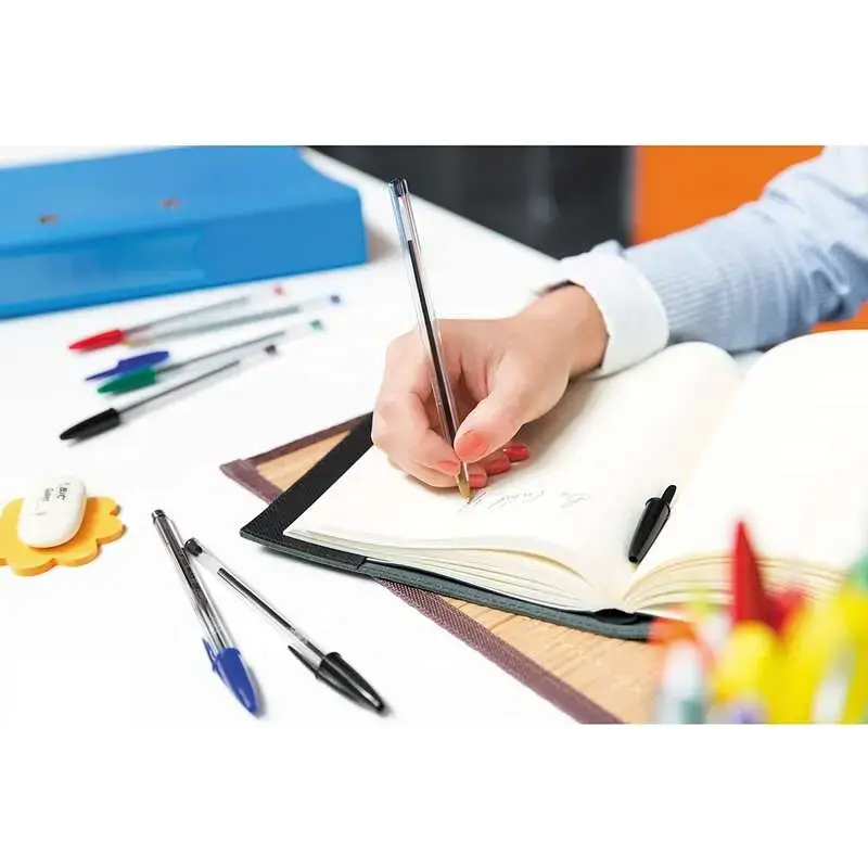 Bic Cristal Original Boligrafo de bola - Punta redonda de 1.0mm - Trazo 0.4mm - Tinta con Base de Aceite - Color Negro | Ahorro