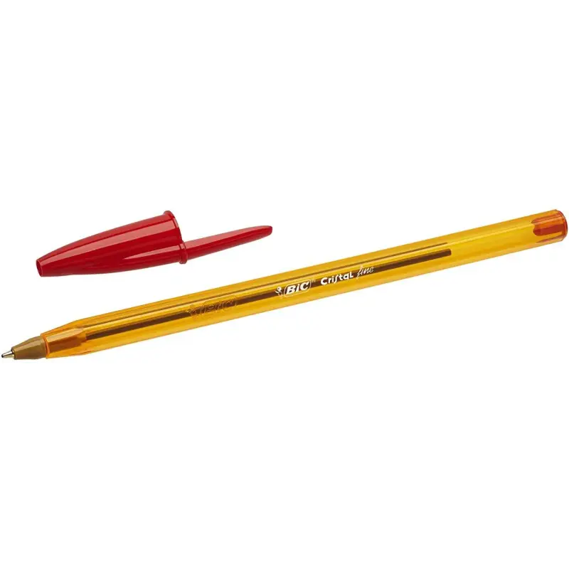 Bic Cristal Original Fine Boligrafo de Bola - Punta Redonda de 0.8mm - Trazo de 0.30mm - Tinta con Base de Aceite - Translucido