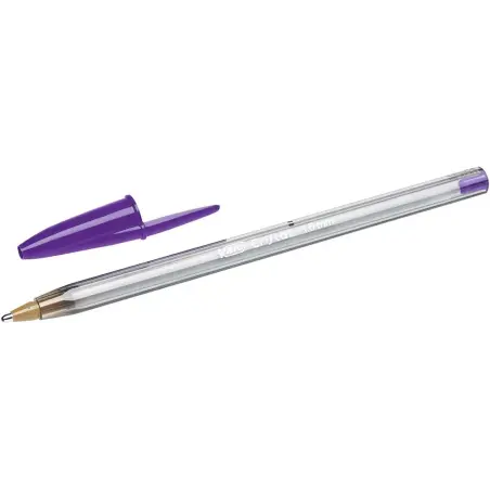 Bic Cristal Fun Boligrafo de Bola - Punta Gruesa de 1.6mm - Tinta con Base de Aceite - Color Morado | Ahorro Imprimiendo