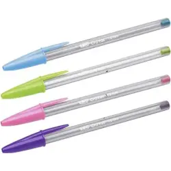 Bic Cristal Fun Boligrafo de Bola - Punta Redonda de 1.6mm - Trazo 0.42mm - Tinta con Base de Aceite - Colores Surtidos | Ahorro