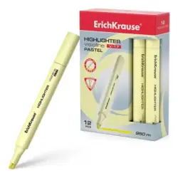 Erichkrause Visioline V-17 Pastel Marcador Fluorescente - Punta Biselada - Trazo de 0.6 a 4.5mm - Tinta a Base de Agua - Color A