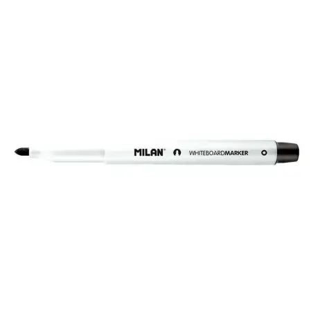 Milan Rotuladores para Pizarra Blanca con Punta Redonda - Punta 3.7 mm - Tinta a Base de Alcohol - Borrable en Seco - Color Negr