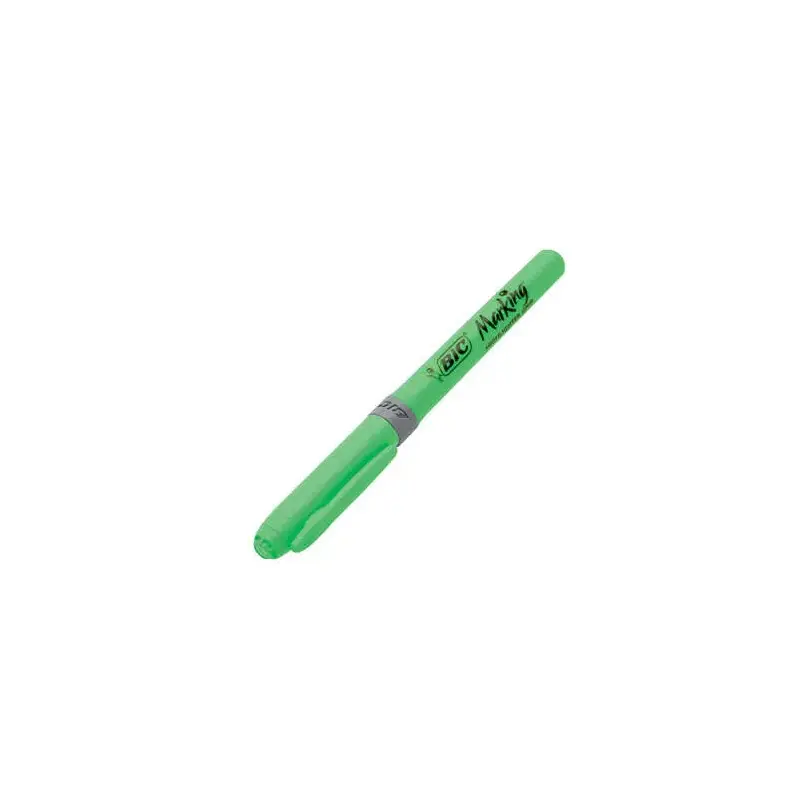 Bic Highlighter Grip Marcador Fluorescente - Tinta con Base de Agua - Punta Biselada - Trazo entre 1.60 y 3.30 mm - Color Verde