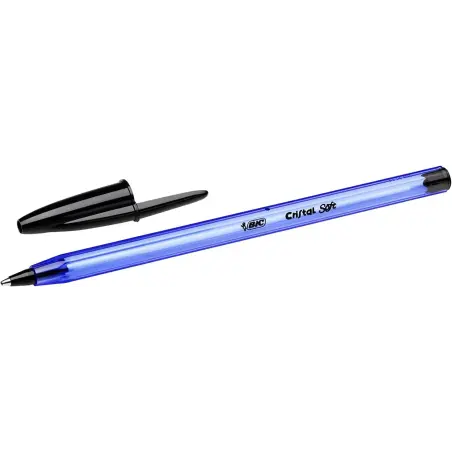 Bic Cristal Soft Boligrafos de Bola - Punta Media de 1.2mm - Trazo 0.45mm - Escritura mas Fluida - Color Negro | Ahorro Imprimie