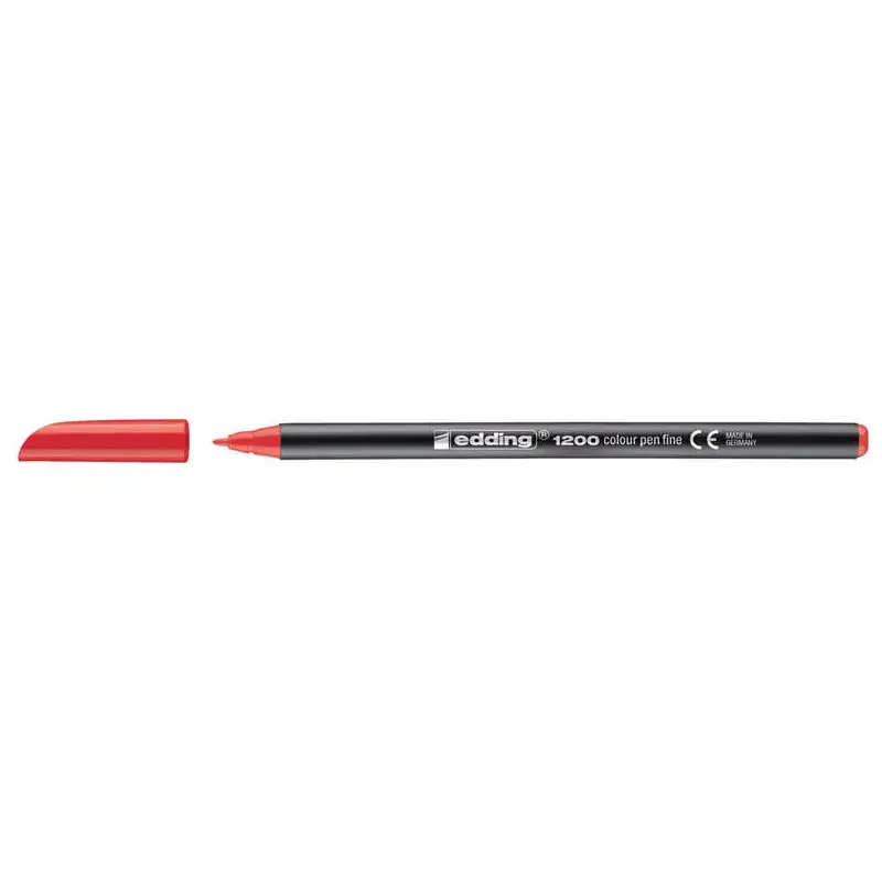 Edding 1200 Rotulador - Punta Redonda - Trazo entre 0.5 y 1 mm. - Tinta con Base de Agua - Color Rojo | Ahorro Imprimiendo