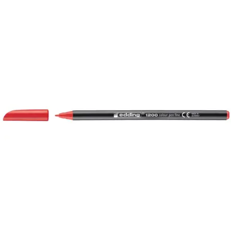 Edding 1200 Rotulador - Punta Redonda - Trazo entre 0.5 y 1 mm. - Tinta con Base de Agua - Color Rojo | Ahorro Imprimiendo