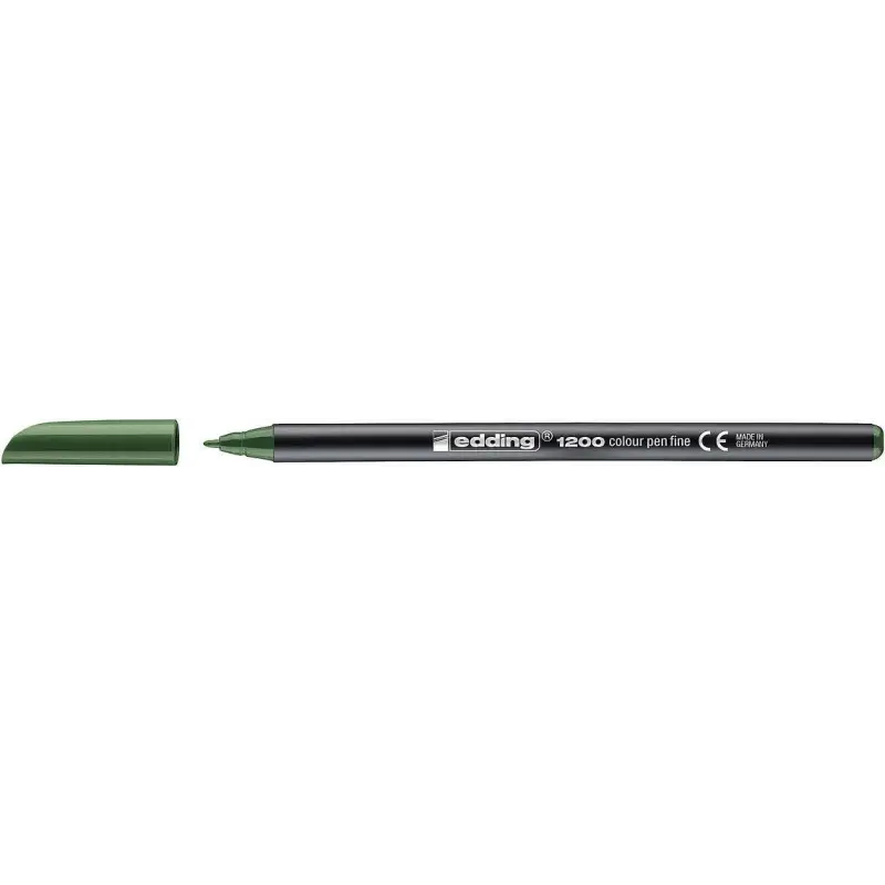 Edding 1200 Rotulador - Punta Redonda - Trazo 1mm - Tinta con Base de Agua - Color Verde Oliva | Ahorro Imprimiendo